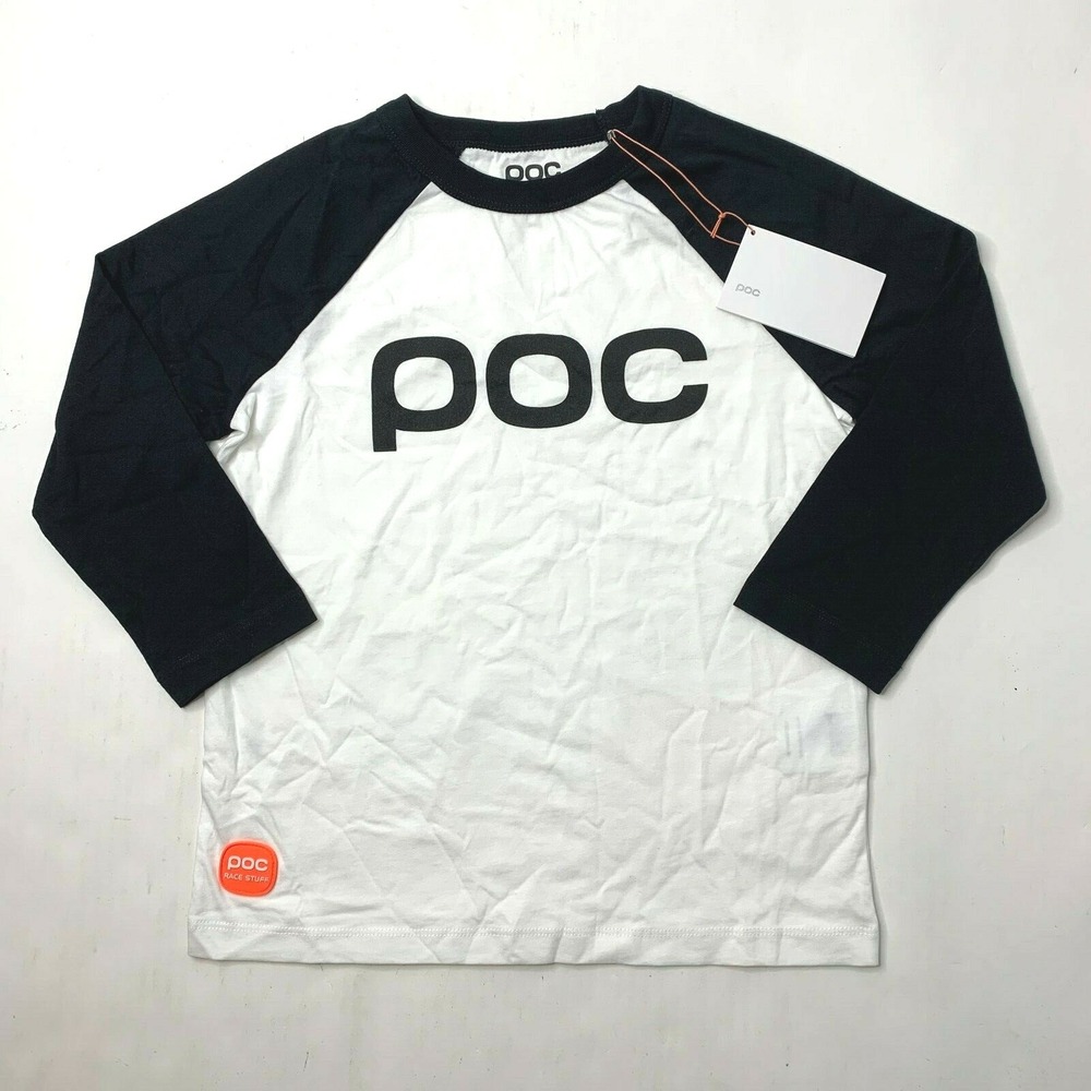 NWT Poc‎ Race Stuff Raglan Jersey Jr Uranium Black & Hydrogen White Size 128